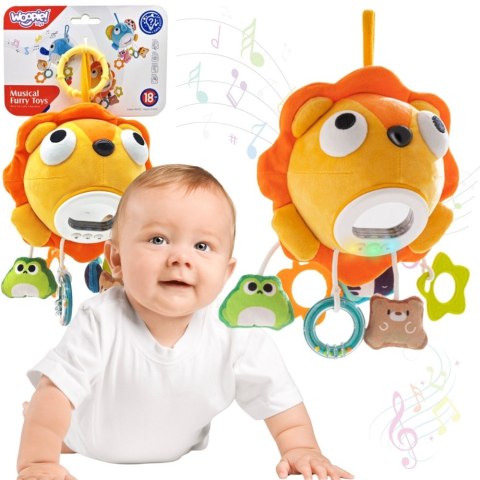  Baby Pluszowy Lew Maskotka Interaktywna Przytulanka Muzyczna z Zawieszkami i Gryzakami