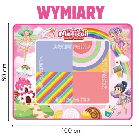 Mata Wodna do Malowania XXL 100x80cm Wróżki Różowa
