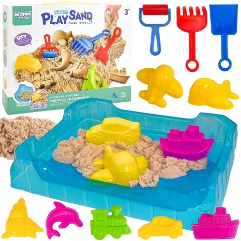  Piasek Kinetyczny 0,5 kg Zestaw Stolik z Foremkami