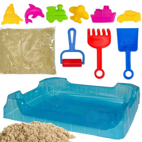  Piasek Kinetyczny 0,5 kg Zestaw Stolik z Foremkami