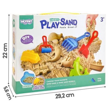  Piasek Kinetyczny 0,5 kg Zestaw Stolik z Foremkami