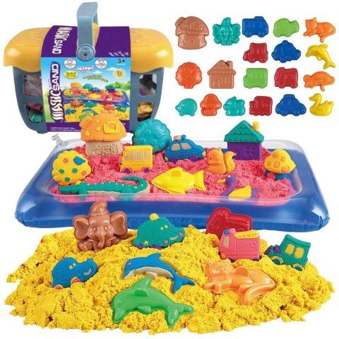 Piasek Kinetyczny 0,8 kg Zestaw w Koszyku z Foremkami