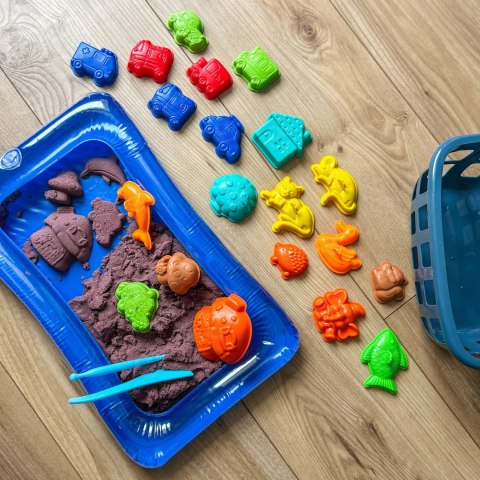 Piasek Kinetyczny 0,8 kg Zestaw w Koszyku z Foremkami