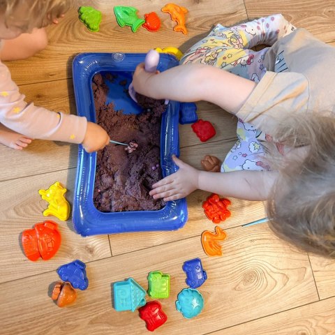 Piasek Kinetyczny 0,8 kg Zestaw w Koszyku z Foremkami