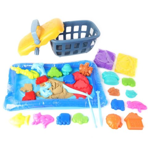 Piasek Kinetyczny 0,8 kg Zestaw w Koszyku z Foremkami