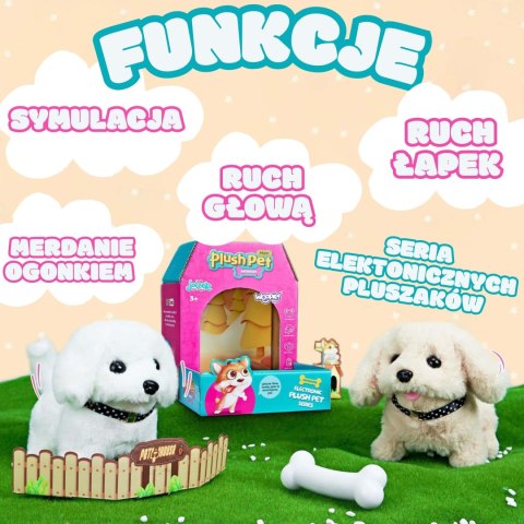  Piesek Interaktywny Pluszak z Kością Bichon Golden Retriever