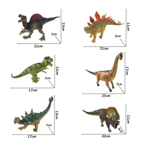  Zestaw Figurek Dinozaurów 6 Sztuk T-Rex