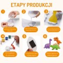  Zestaw Kreatywny z Farbami DIY Zrób Odlewy Gipsowe Figurki i Pomaluj - Zestaw Dinozaury