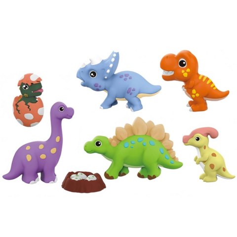  Zestaw Kreatywny z Farbami DIY Zrób Odlewy Gipsowe Figurki i Pomaluj - Zestaw Dinozaury