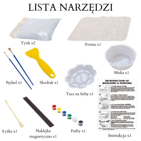  Zestaw Kreatywny z Farbami DIY Zrób Odlewy Gipsowe Figurki i Pomaluj - Zestaw Kosmiczny