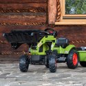 FALK Traktor Claas Zielony z Przyczepą i Łyżką na Pedały od 2-5 lat