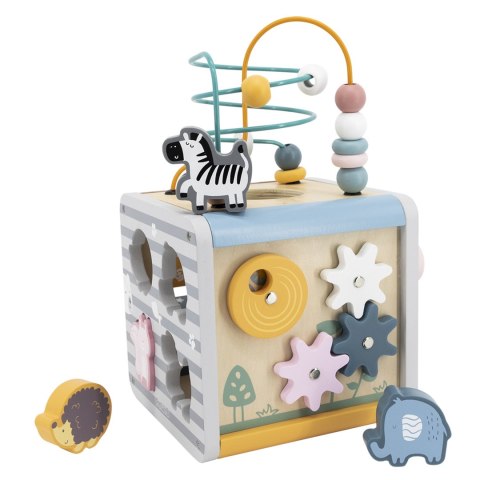  PolarB Activity Box Drewniane Edukacyjne Centrum Gier 5w1 kostka