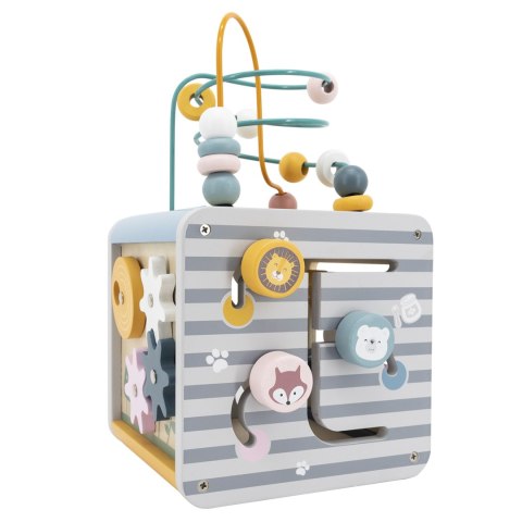  PolarB Activity Box Drewniane Edukacyjne Centrum Gier 5w1 kostka
