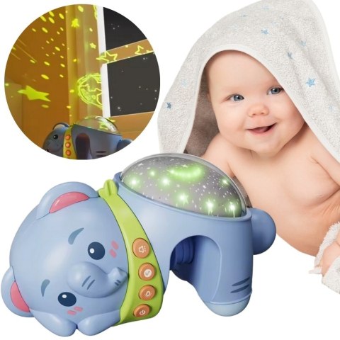  BABY Projektor Gwiazd Rzutnik Lampka Nocna dla Dzieci Słonik