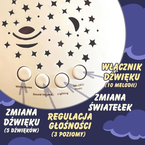  BABY Przytulanka Usypiacz Projektor 2w1 Miś - 10 Kołysanek