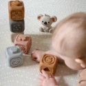  BABY Zestaw Edukacyjna Piramdka Klocki Sensoryczne 2w1 Gryzak Cyferki