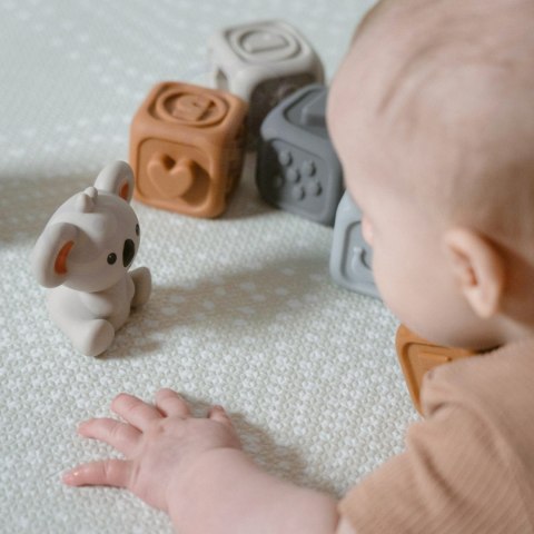  BABY Zestaw Edukacyjna Piramdka Klocki Sensoryczne 2w1 Gryzak Cyferki