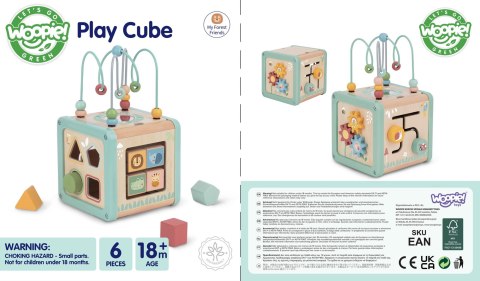  GREEN Drewniana Kostka Aktywności Multifunkcyjna Edukacyjna Sorter