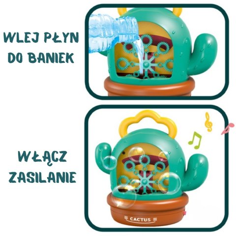 Interaktywny Kaktus Maszyna do Baniek Mydlanych