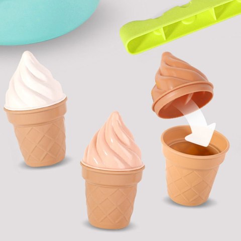  Zestaw do Piasku FUN ICE CREAM Lody 2w1 Fabryka Śnieżek 15 el.