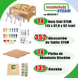  Drewniany Stół Edukacyjny + AKCESORIA STEM WALL + 135 Klocków