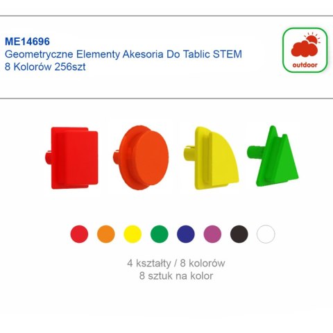  Geometryczne Elementy 8 Kolorów 256 szt Akcesoria do tablic STEM