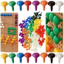  Kolorowe Kołeczki Jumbo do Tablicy STEM 128 Szt. - 8 Kolorów
