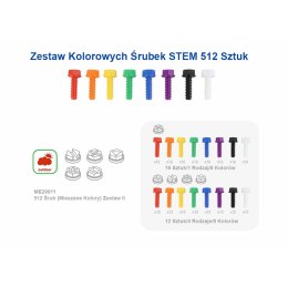  Kolorowe Śrubki 5 Kształtów Do Tablicy Kreatywnej STEM 512 Sztuk Mix Kolorów