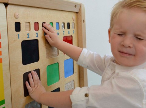  Tablica Edukacyjna Rozpoznawanie Materiałów Faktur Zmysł Dotyku