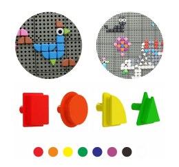  Zestaw Kołeczki w kształcie figur geometrycznych 64szt do tablic STEM