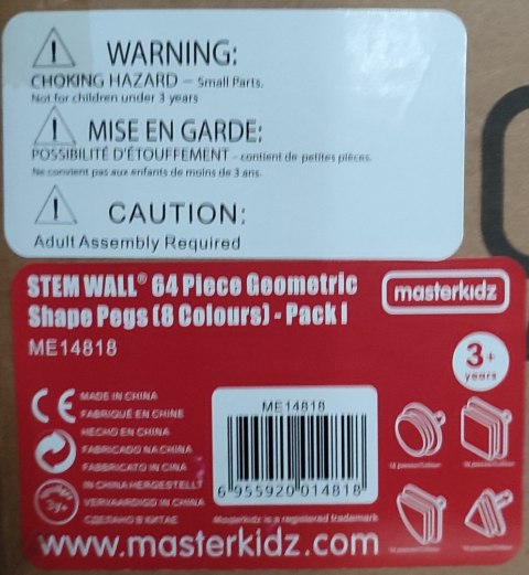  Zestaw Kołeczki w kształcie figur geometrycznych 64szt do tablic STEM