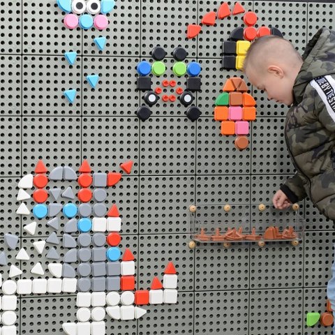  Zestaw Kołeczki w kształcie figur geometrycznych 64szt do tablic STEM