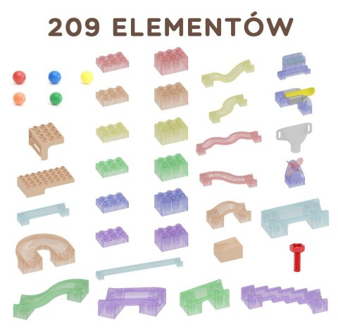  Zestaw Konstrukcyjny Tor dla Piłek Tablica STEM 209elementów