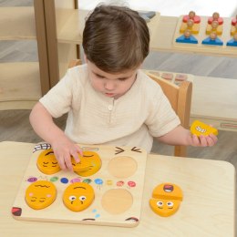 Tablica do Nauki Emocji Drewniane Jajka jaki Humor? Montessori