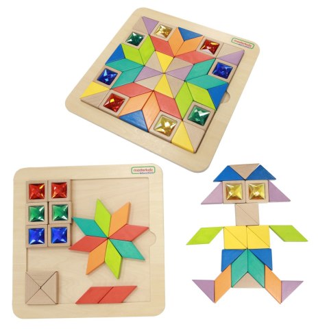  Układanka Mozaika Nauka Kolorów i Kształtów Tangram Montessori