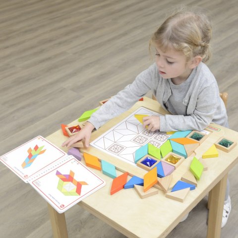  Układanka Mozaika Nauka Kolorów i Kształtów Tangram Montessori
