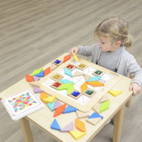  Układanka Mozaika Nauka Kolorów i Kształtów Tangram Montessori