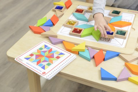  Układanka Mozaika Nauka Kolorów i Kształtów Tangram Montessori