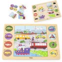  Drewniane Puzzle Odgadnij po Cieniu - Środki Transportu Układanka 17 el.