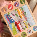  Drewniane Puzzle Odgadnij po Cieniu - Środki Transportu Układanka 17 el.
