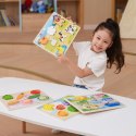  Drewniane Puzzle Układanka Montessori 2w1 Figurki Warzywa