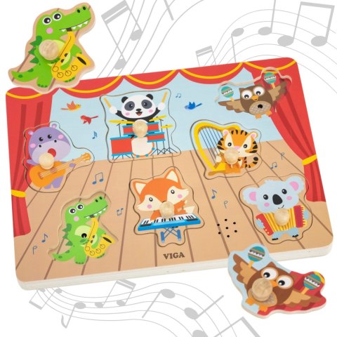  Puzzle Dźwiękowe Dopasuj Muzykujące Zwierzęta