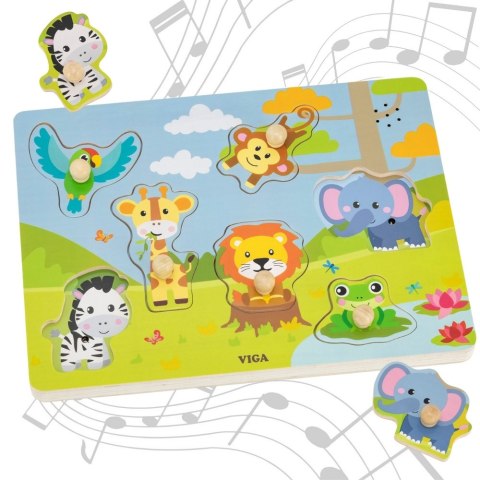  Puzzle Dźwiękowe Dopasuj Zwierzęta Egzotyczne