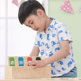  Układanka Gra edukacyjna drewniana do nauki sortowania śmieci