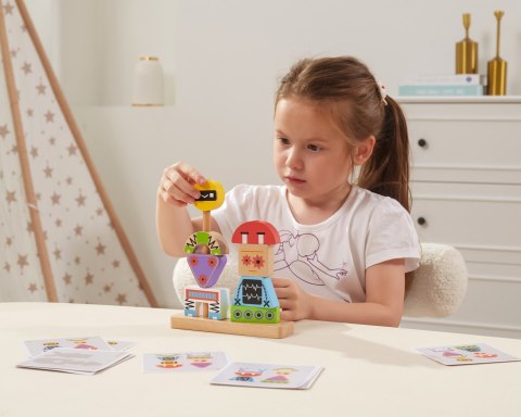  Układanka Piramidka Roboty + Wzory 8 el.