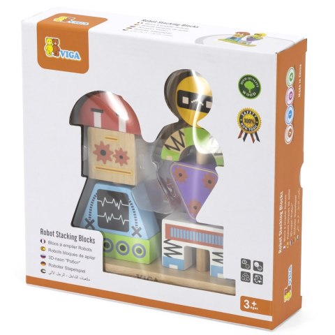  Układanka Piramidka Roboty + Wzory 8 el.