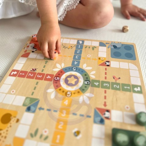  GREEN Gry Planszowe Logiczne 2w1 Ludo Chińczyk + Węże i Drabiny
