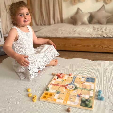  GREEN Gry Planszowe Logiczne 2w1 Ludo Chińczyk + Węże i Drabiny