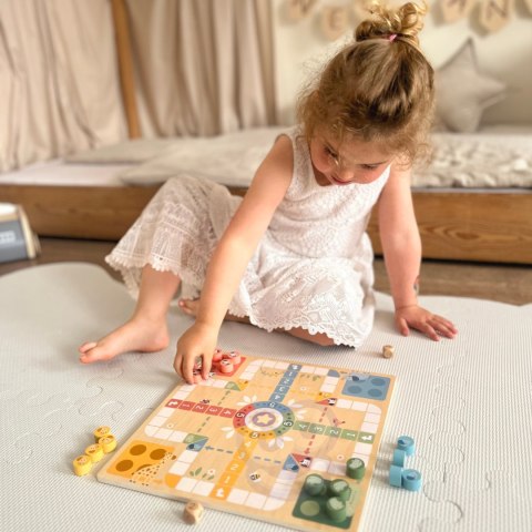  GREEN Gry Planszowe Logiczne 2w1 Ludo Chińczyk + Węże i Drabiny