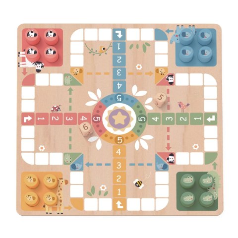  GREEN Gry Planszowe Logiczne 2w1 Ludo Chińczyk + Węże i Drabiny